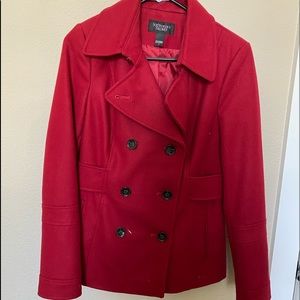 red trench coat